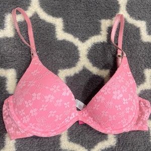 Victoria’s Secret Pink Floral Lace Scoopneck Bra Size 34B